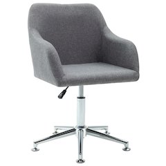 Office Chair Light Gray Polyester Height-Adjustable Office Chair
