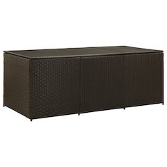 Storage Chest Brown Poly Rattan Large Garden Storage Box