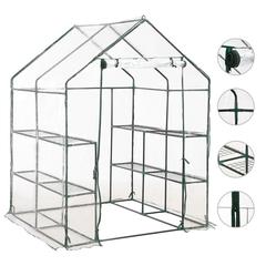 vidaXL Greenhouse with 8 Shelves 4.7'x4.7'x6.4', 46914