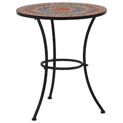 Table Orange and Grey Ceramic top and Powder-coated iron frame