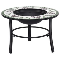 vidaXL Mosaic Fire Pit Green 26.8" Ceramic, 46722