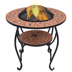vidaXL Mosaic Fire Pit Table Terracotta 26.8" Ceramic, 46723