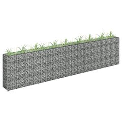 Gabion Raised Bed Silver Galvanized Steel 141.7 x 11.8 x 35.4 in