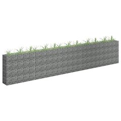 Gabion Raised Bed Silver Galvanized Steel 177.2 x 11.8 x 35.4 in