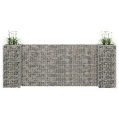 Gabion Planter Silver Steel wire 102.4 x 15.7 x 39.4 in Durable