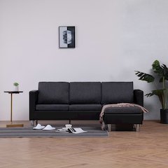 Sofa Black (sofa), Dark Gray (cushions)