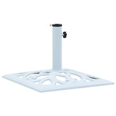 Umbrella Base White Cast Iron 26.5 lbs Durable Umbrella Base