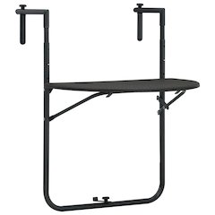 Balcony Table Brown Plastic, Steel Medium Foldable