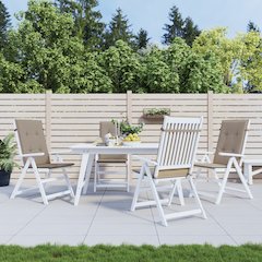 Highback Chair Cushion Set of 4 Taupe Polyester 47.2x19.7x1.2 in