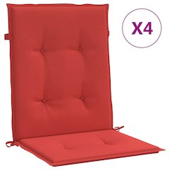 Lowback Chair Cushion Set of 4 Red Oxford fabric (100% polyester)