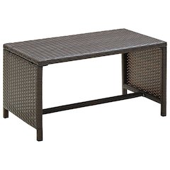 Coffee Table Brown Polyethylene rattan, powder-coated steel 27.6 in