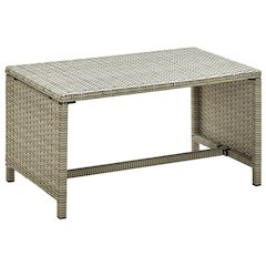 Coffee Table Beige PE Rattan, Powder-Coated Steel 70 in Table