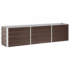 Large Galvanized Steel Raised Garden Bed Brown 94.5x15.7x17.7 in