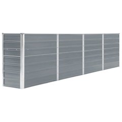 Raised Garden Bed Grey Galvanized Steel Large Durable