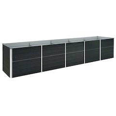 Raised Bed Anthracite Galvanized steel 157.5 x 31.5 x 30.3 in
