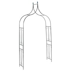 Garden Arch Dark Green Powder-coated Iron, Plastic 47.2x15x101.6 in