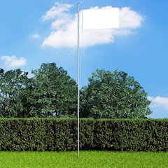 Flagpole Silver Aluminum 20.3 ft Flagpole Cylindrical Modern