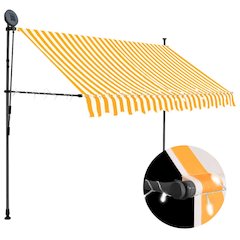 Retractable Awning White and Orange Polyester with PU coating