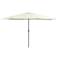 Garden Parasol Sand White Polyester, Metal Large
