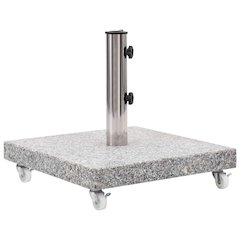 Parasol Base Grey Granite Base with Stainless Steel Tube 66.1 lbs