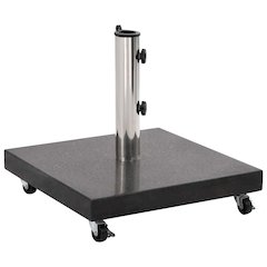 Parasol Base Black Granite, Stainless Steel Medium