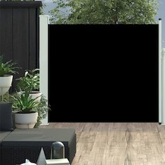 Side Awning Black screen, Grey stand