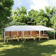 Party Tent White Polyethylene roof, Iron frame Large Durable