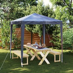 Party Tent Blue Polyethylene 6.6 x 6.6 ft UV-resistant