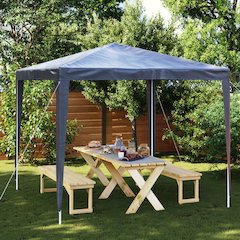 Party Tent Blue Polyethylene, Iron Large UV-resistant materials