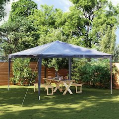 Party Tent Blue Polyethylene, Iron Large Sturdy Party Tent