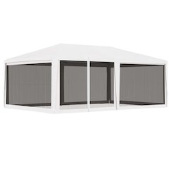 Party Tent White with Black Mesh