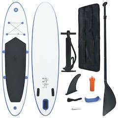 vidaXL Stand Up Paddle Board Set SUP Surfboard Inflatable Blue and White, 92204