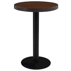 Bistro Table Dark Brown and Black MDF Top, Steel Legs Medium