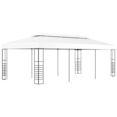 Outdoor Awning White Steel, Polyester 6x3 ft