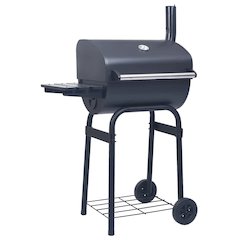 vidaXL Charcoal BBQ Grill Smoker with Bottom Shelf Black