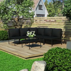 Garden Lounge Set Black and gray