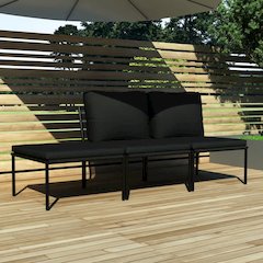Garden Lounge Set Black and Gray