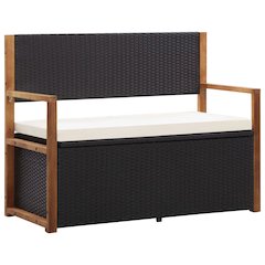 Storage Bench Natural, black, cream white