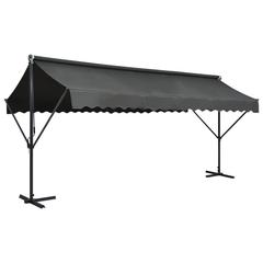 Awning Anthracite Powder-coated steel, 100% polyester 197 x 118 in