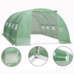 Greenhouse Green PE mesh fabric, galvanized steel 172.2 sq. ft.