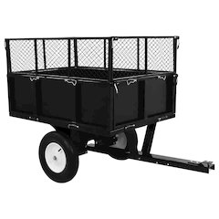 Tipping Trailer Black Steel Large Detachable Tipping Trailer