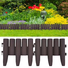 vidaXL Lawn Edgings 36 pcs Brown 393.7" PP, 48620