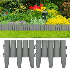 vidaXL Lawn Edgings 36 pcs Gray 393.7" PP, 48621