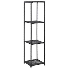 Storage Shelf Black Poly Rattan 11.8x11.8x47.2 in Storage Shelf