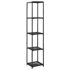 Storage Shelf Black Poly Rattan Compact Storage Shelf