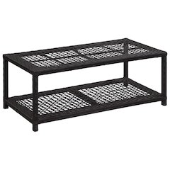 Shoe Bench Black Poly rattan, metal Medium Shoe Bench