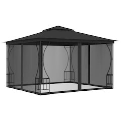 vidaXL Gazebo with Nets 9.8'x9.8'x8.7' Anthracite