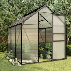 Greenhouse Anthracite and transparent Aluminum, Polycarbonate Large