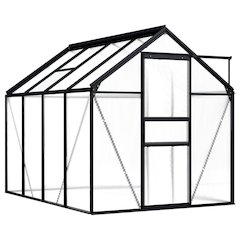 vidaXL Greenhouse Anthracite Aluminum 51.1 ftÂ²