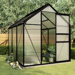 Greenhouse Anthracite and Transparent Aluminum and Polycarbonate